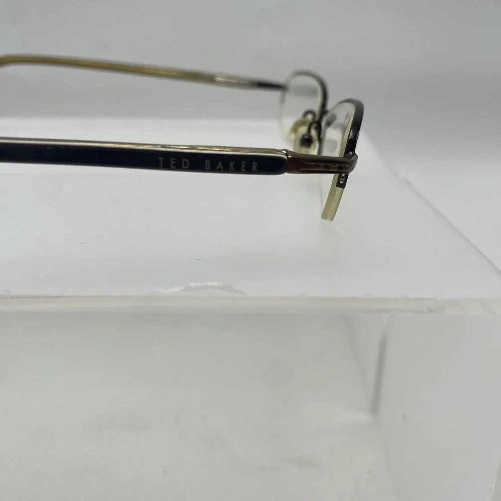 Ted Baker Eyeglasses FRAME ONLY Scuffler B113 Half Rim 46-20-135 Brown Gold 560